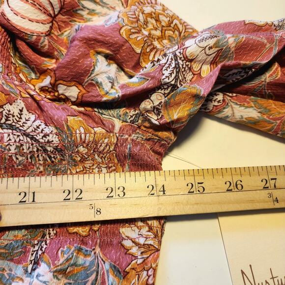 Nurture by Westbound Rose Bloom Top Womens 1X Floral Boho Fairycore Lagenlook - Picture 5 of 12